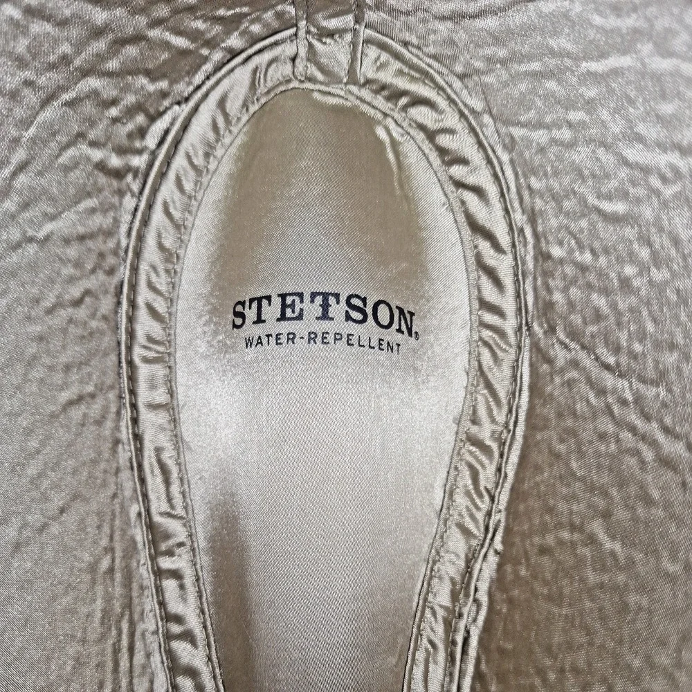 Genuine STETSON Tan Canvas Fedora Safari Hat Extra Large Water Repellent Cotton